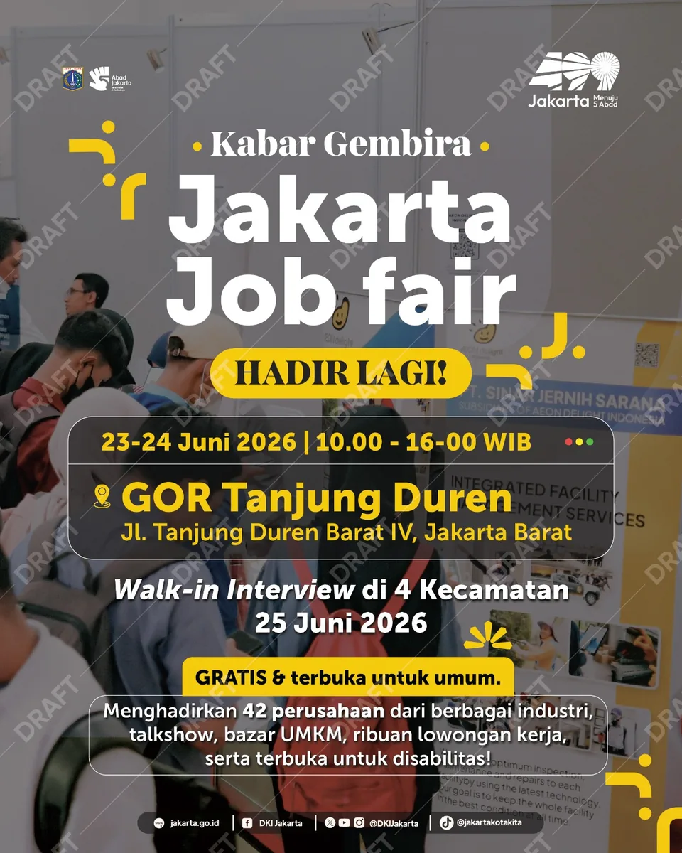 Job Fair Kabupaten Buleleng 2026 (Suku Dinas TKTE Wilayah Kabupaten Buleleng Barat) : 23-24 Juni 2026